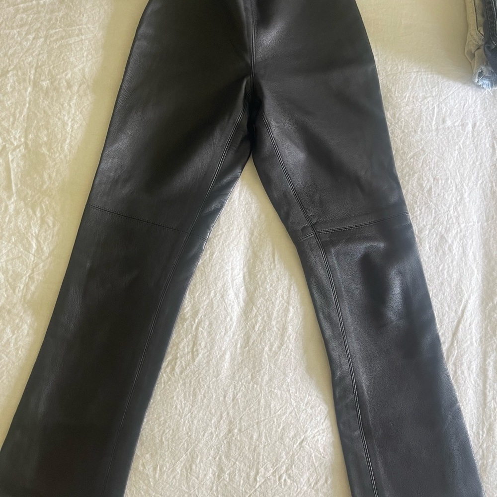 Women's Black Leather Pants
